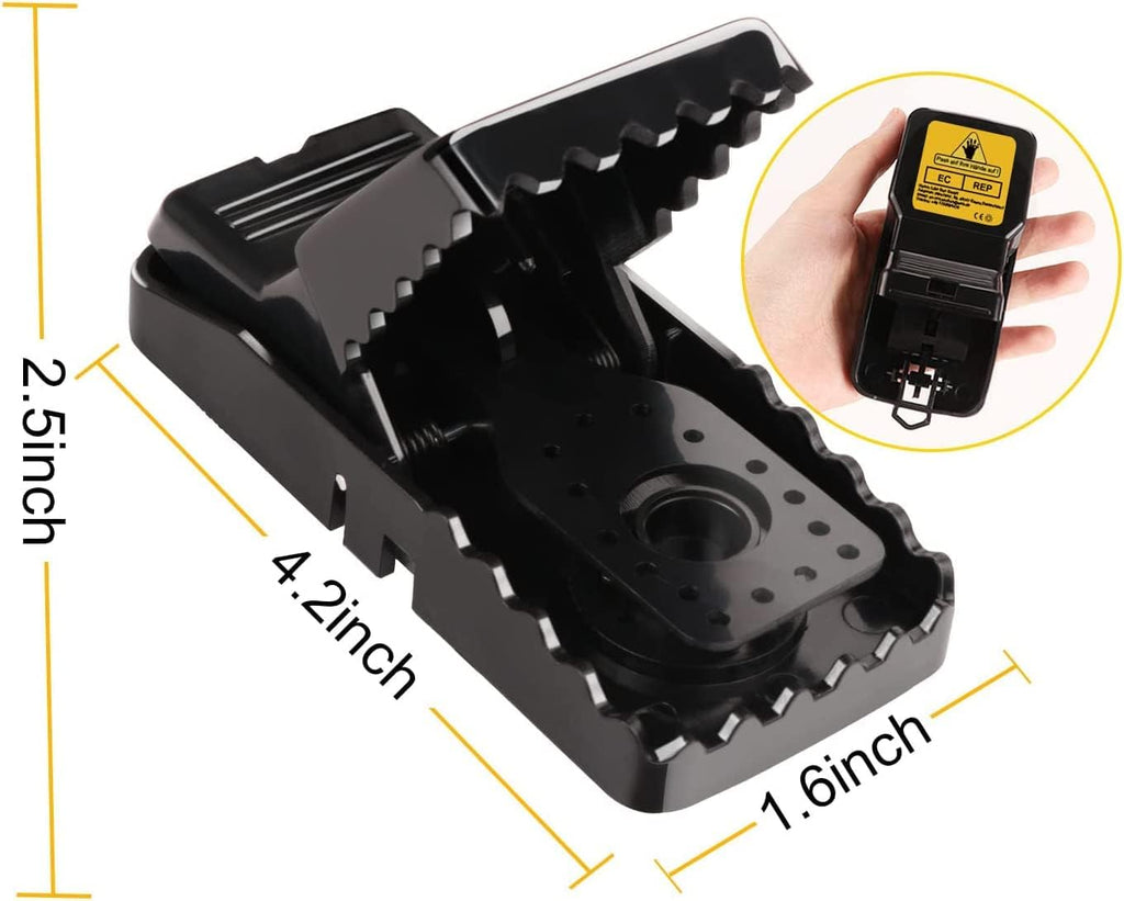 8 Pack Mouse Trap, Mice Traps for House,Mice Trap Indoor Quick Effective Sanitary Safe Mousetrap Catcher for Family (8 Pack+2 Clamps)