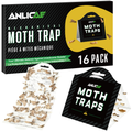 16 Pack Pantry Moth Traps and Clothes Moth Trap – Non-Toxic Moth Traps Clothing with Sticky Glue, Chemical-Free, Pheromone-Free, Safe Indoor Use