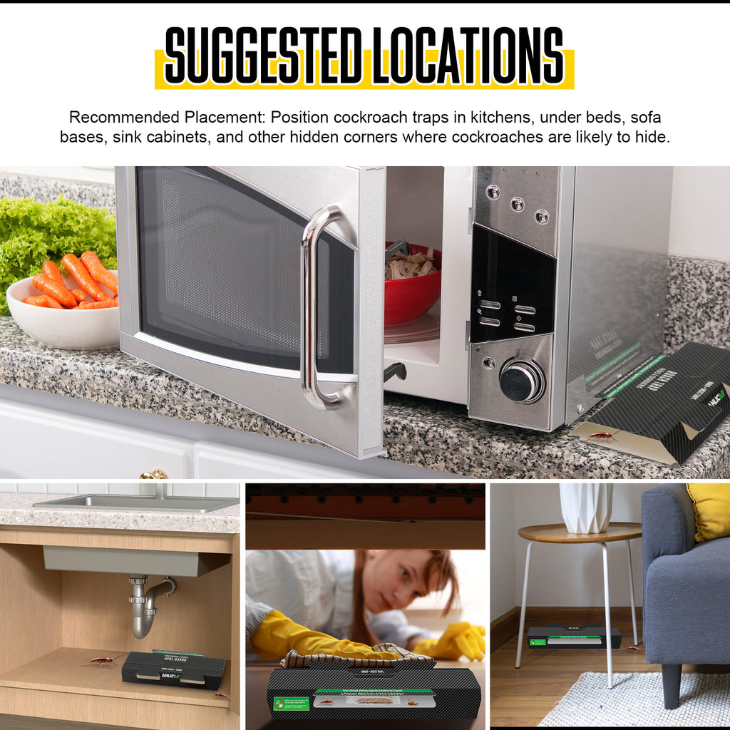 18 Pack Cockroach Traps Indoor Sticky, Glue Traps for Roaches Bug Traps - Long Lasting Non-Toxic Children and Pet Friendly