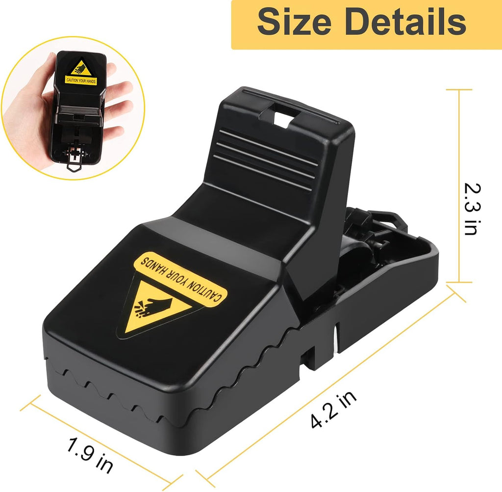 8 Pack Mouse Trap, Mice Traps for House,Mice Trap Indoor Quick Effective Sanitary Safe Mousetrap Catcher for Family (8 Pack+2 Clamps)