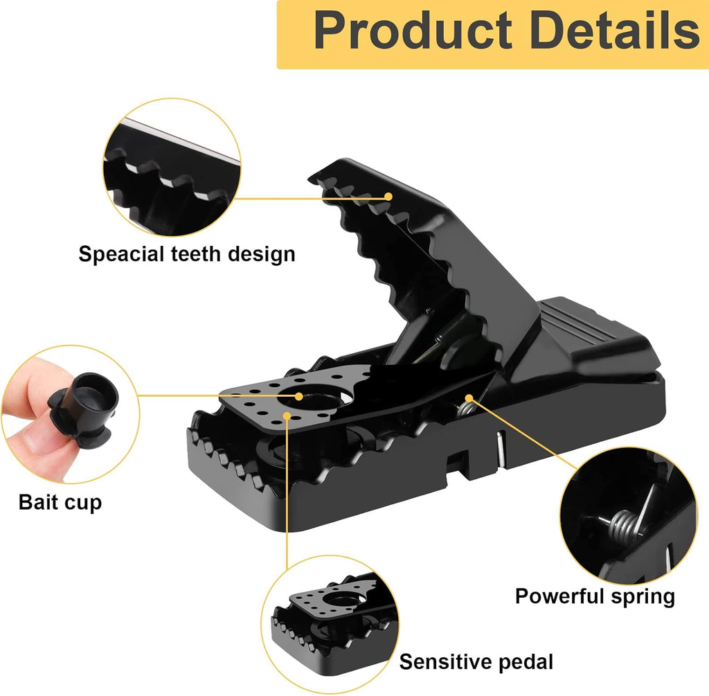 8 Pack Mouse Trap, Mice Traps for House,Mice Trap Indoor Quick Effective Sanitary Safe Mousetrap Catcher for Family (8 Pack+2 Clamps)