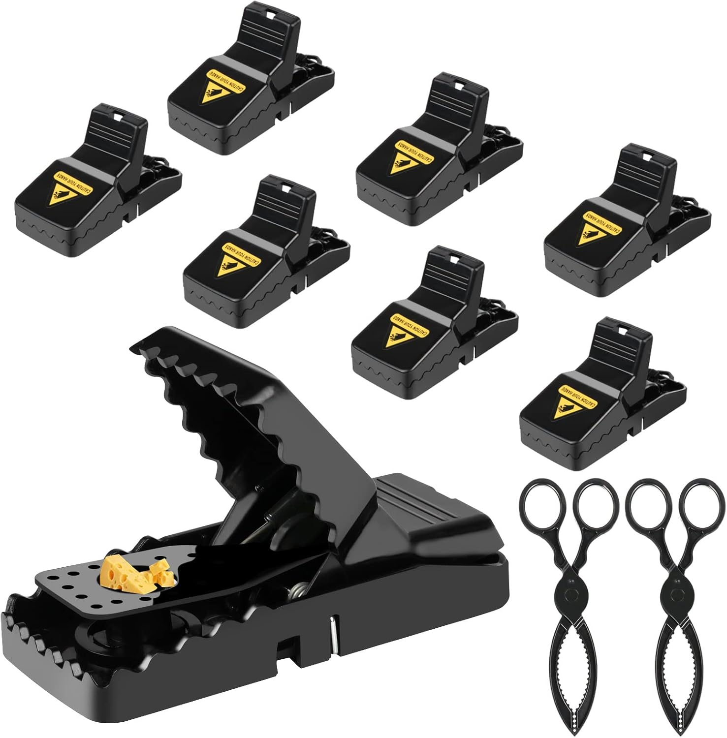 8 Pack Mouse Trap, Mice Traps for House,Mice Trap Indoor Quick Effective Sanitary Safe Mousetrap Catcher for Family (8 Pack+2 Clamps)