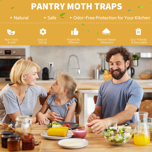 16 Pack Pantry Moth Traps and Clothes Moth Trap – Non-Toxic Moth Traps Clothing with Sticky Glue, Chemical-Free, Pheromone-Free, Safe Indoor Use
